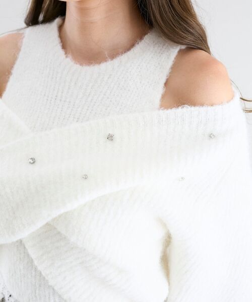 MAJESTIC LEGON / マジェスティックレゴン ニット・セーター | オープンショルダーカシュクールニット | 詳細7