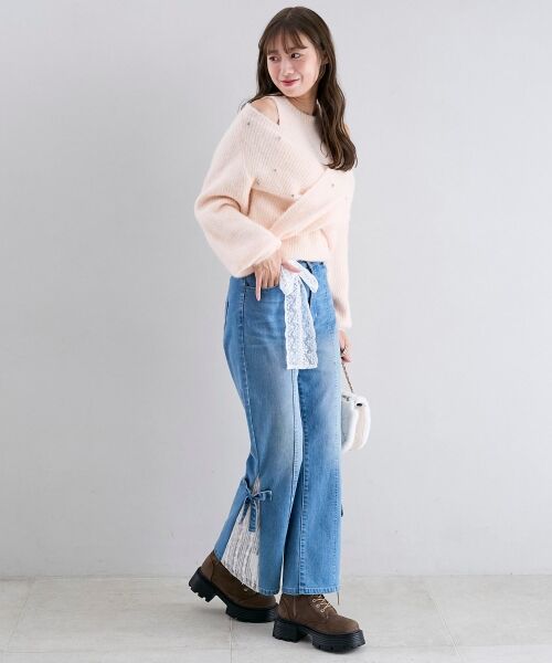 MAJESTIC LEGON / マジェスティックレゴン ニット・セーター | オープンショルダーカシュクールニット | 詳細9