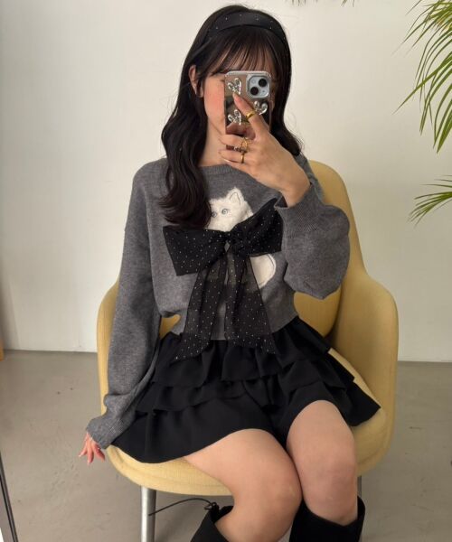 MAJESTIC LEGON / マジェスティックレゴン ニット・セーター | ふわふわLadycatリボンニット | 詳細20