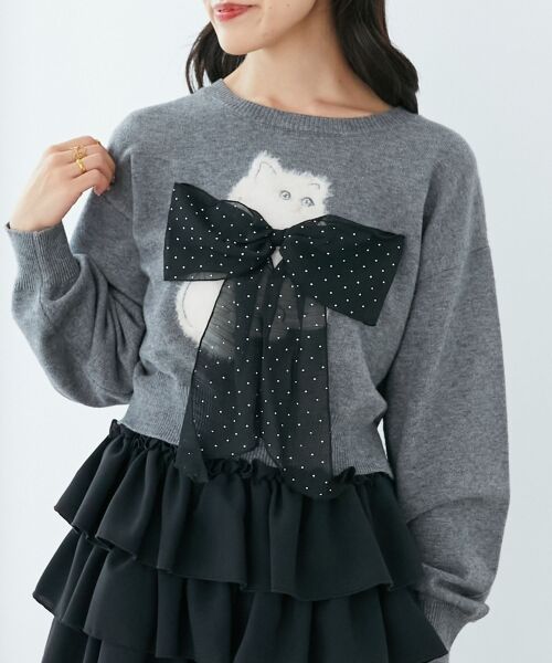 MAJESTIC LEGON / マジェスティックレゴン ニット・セーター | ふわふわLadycatリボンニット | 詳細24