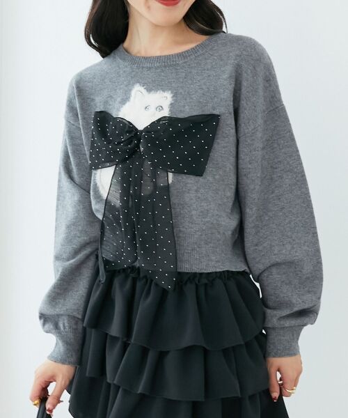 MAJESTIC LEGON / マジェスティックレゴン ニット・セーター | ふわふわLadycatリボンニット | 詳細25