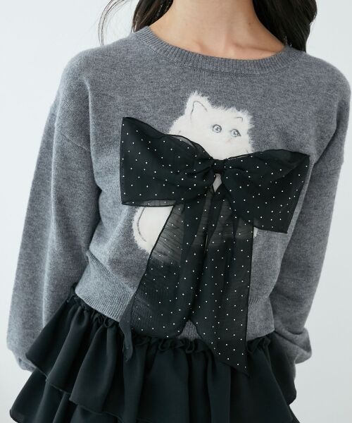 MAJESTIC LEGON / マジェスティックレゴン ニット・セーター | ふわふわLadycatリボンニット | 詳細27