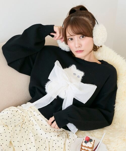 MAJESTIC LEGON / マジェスティックレゴン ニット・セーター | ふわふわLadycatリボンニット | 詳細28