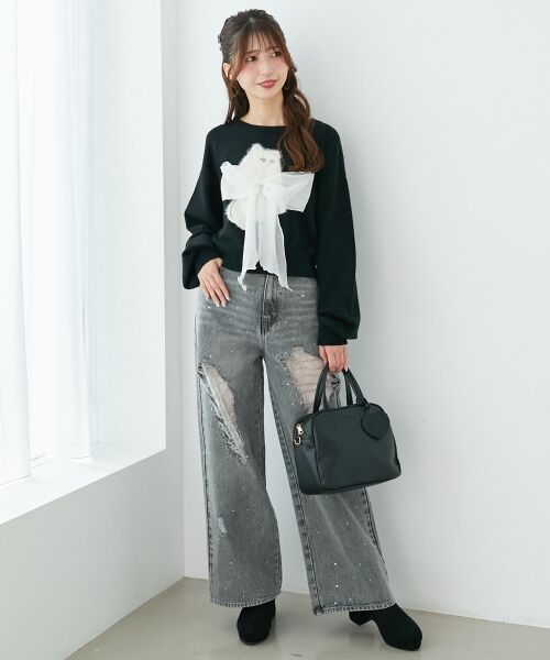 MAJESTIC LEGON / マジェスティックレゴン ニット・セーター | ふわふわLadycatリボンニット | 詳細29