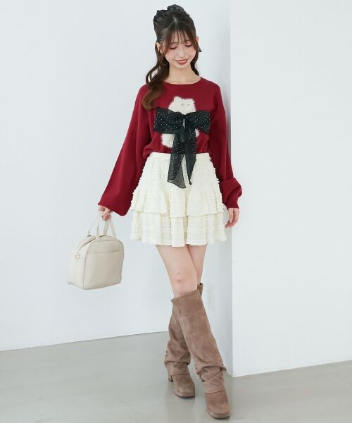 MAJESTIC LEGON / マジェスティックレゴン ニット・セーター | ふわふわLadycatリボンニット | 詳細3