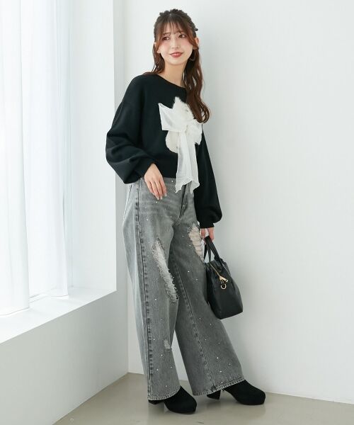 MAJESTIC LEGON / マジェスティックレゴン ニット・セーター | ふわふわLadycatリボンニット | 詳細30