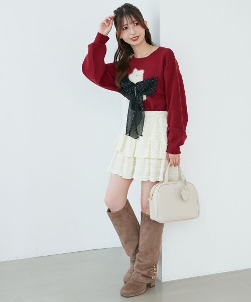 MAJESTIC LEGON / マジェスティックレゴン ニット・セーター | ふわふわLadycatリボンニット | 詳細4