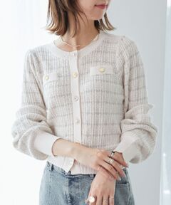 MAJESTIC LEGON / マジェスティックレゴン カーディガン・ボレロ | キラキラボタンツイードライクカーデ