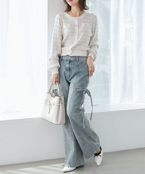 MAJESTIC LEGON / マジェスティックレゴン カーディガン・ボレロ | キラキラボタンツイードライクカーデ | 詳細11