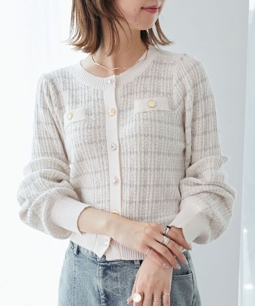 MAJESTIC LEGON / マジェスティックレゴン カーディガン・ボレロ | キラキラボタンツイードライクカーデ | 詳細14