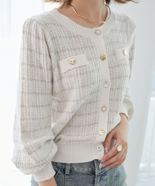 MAJESTIC LEGON / マジェスティックレゴン カーディガン・ボレロ | キラキラボタンツイードライクカーデ | 詳細17