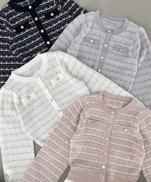 MAJESTIC LEGON / マジェスティックレゴン カーディガン・ボレロ | キラキラボタンツイードライクカーデ | 詳細2