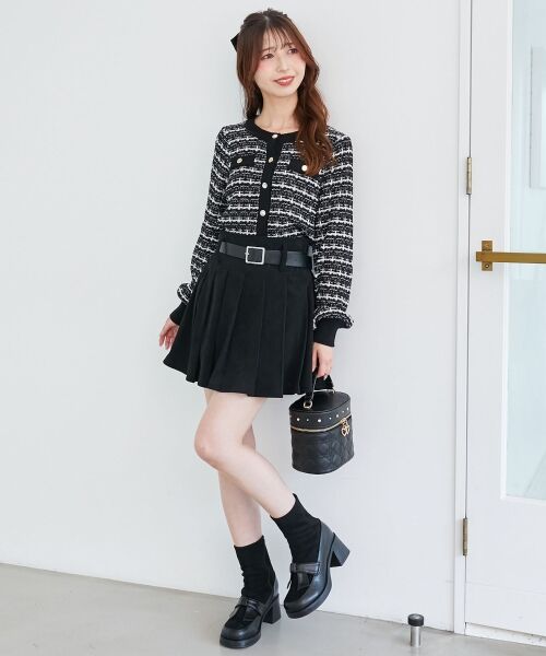 MAJESTIC LEGON / マジェスティックレゴン カーディガン・ボレロ | キラキラボタンツイードライクカーデ | 詳細3