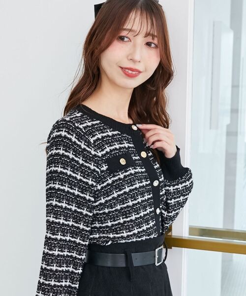 MAJESTIC LEGON / マジェスティックレゴン カーディガン・ボレロ | キラキラボタンツイードライクカーデ | 詳細7