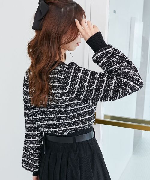 MAJESTIC LEGON / マジェスティックレゴン カーディガン・ボレロ | キラキラボタンツイードライクカーデ | 詳細8