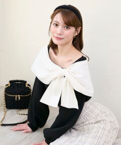 MAJESTIC LEGON / マジェスティックレゴン ニット・セーター | ビジューリボンオフショルニット