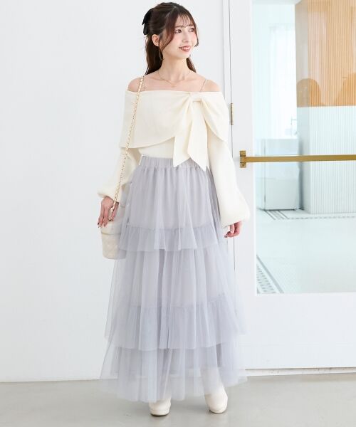 MAJESTIC LEGON / マジェスティックレゴン ニット・セーター | ビジューリボンオフショルニット | 詳細16