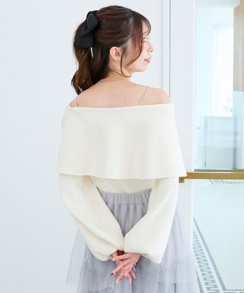 MAJESTIC LEGON / マジェスティックレゴン ニット・セーター | ビジューリボンオフショルニット | 詳細22