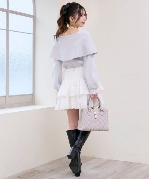 MAJESTIC LEGON / マジェスティックレゴン ニット・セーター | ビジューリボンオフショルニット | 詳細4