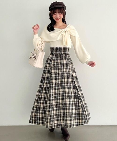 MAJESTIC LEGON / マジェスティックレゴン ニット・セーター | ビジューリボンオフショルニット | 詳細11