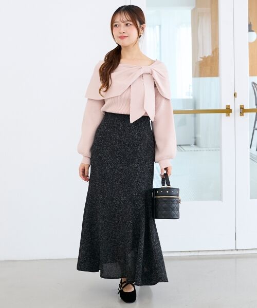 MAJESTIC LEGON / マジェスティックレゴン ニット・セーター | ビジューリボンオフショルニット | 詳細26