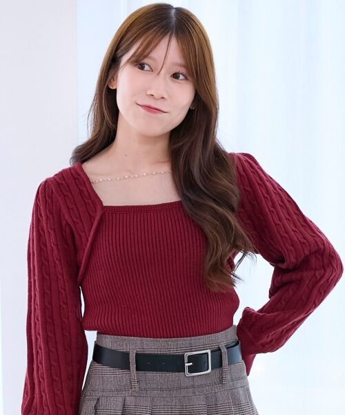 MAJESTIC LEGON / マジェスティックレゴン ニット・セーター | 2way華奢チェーンニット | 詳細18