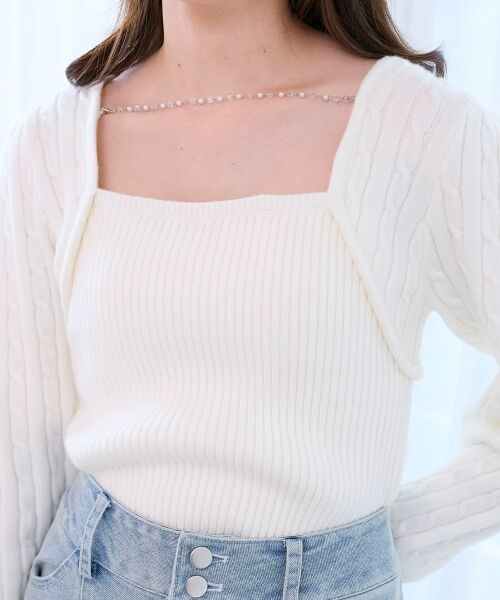 MAJESTIC LEGON / マジェスティックレゴン ニット・セーター | 2way華奢チェーンニット | 詳細7