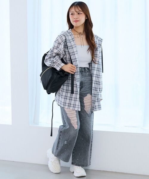 MAJESTIC LEGON / マジェスティックレゴン シャツ・ブラウス | フード付きルーズシャツ | 詳細1