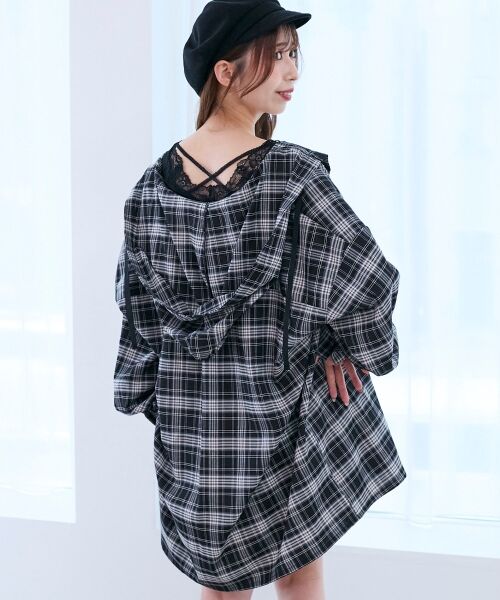 MAJESTIC LEGON / マジェスティックレゴン シャツ・ブラウス | フード付きルーズシャツ | 詳細13