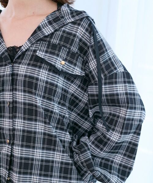 MAJESTIC LEGON / マジェスティックレゴン シャツ・ブラウス | フード付きルーズシャツ | 詳細14