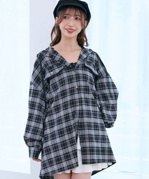 MAJESTIC LEGON / マジェスティックレゴン シャツ・ブラウス | フード付きルーズシャツ | 詳細15