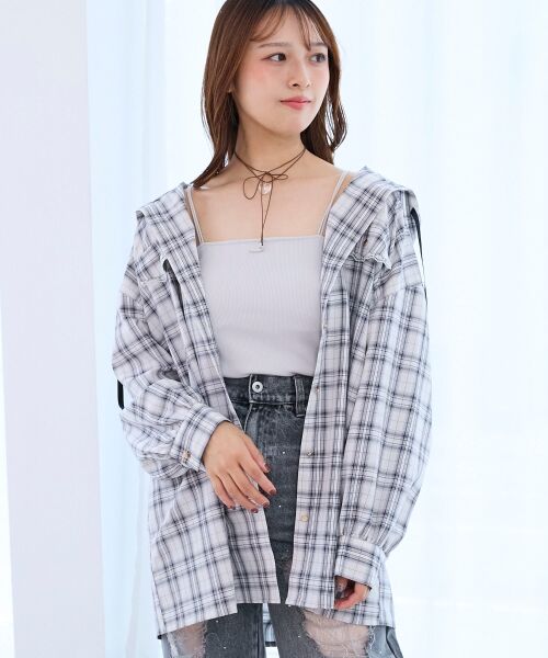 MAJESTIC LEGON / マジェスティックレゴン シャツ・ブラウス | フード付きルーズシャツ | 詳細4