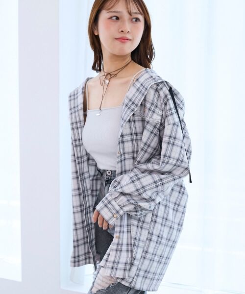 MAJESTIC LEGON / マジェスティックレゴン シャツ・ブラウス | フード付きルーズシャツ | 詳細5