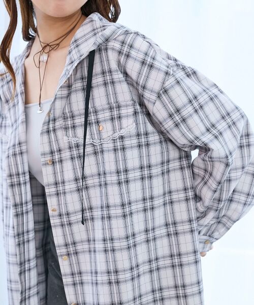 MAJESTIC LEGON / マジェスティックレゴン シャツ・ブラウス | フード付きルーズシャツ | 詳細7