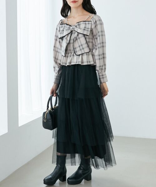 MAJESTIC LEGON / マジェスティックレゴン シャツ・ブラウス | チェーン付きリボン長袖ブラウス | 詳細14