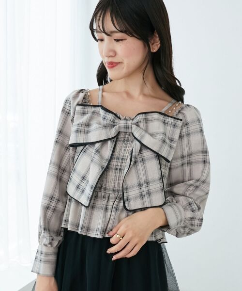 MAJESTIC LEGON / マジェスティックレゴン シャツ・ブラウス | チェーン付きリボン長袖ブラウス | 詳細16