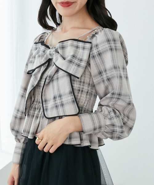 MAJESTIC LEGON / マジェスティックレゴン シャツ・ブラウス | チェーン付きリボン長袖ブラウス | 詳細17