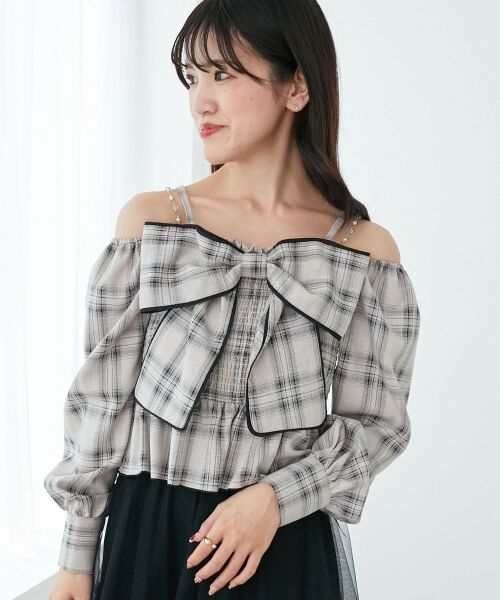 MAJESTIC LEGON / マジェスティックレゴン シャツ・ブラウス | チェーン付きリボン長袖ブラウス | 詳細20