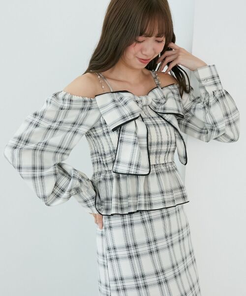 MAJESTIC LEGON / マジェスティックレゴン シャツ・ブラウス | チェーン付きリボン長袖ブラウス | 詳細9