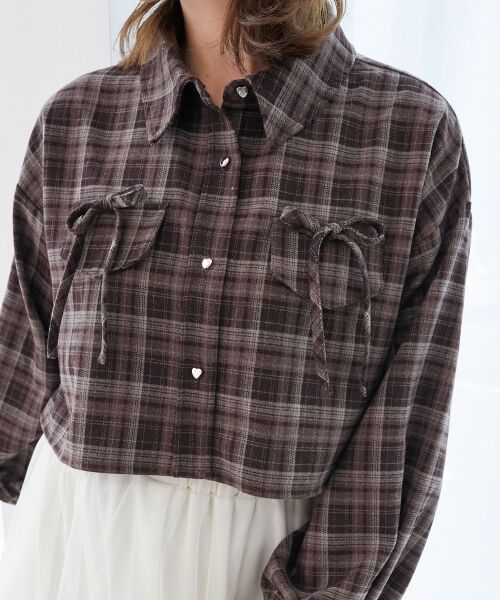 MAJESTIC LEGON / マジェスティックレゴン シャツ・ブラウス | ハートボタンリボンつきシャツ | 詳細7