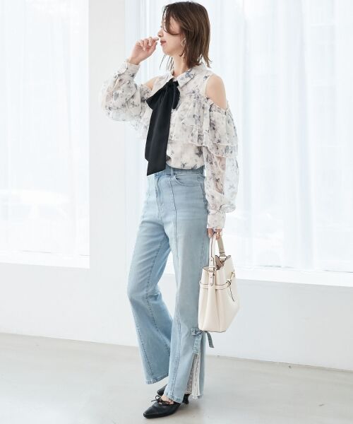 MAJESTIC LEGON / マジェスティックレゴン シャツ・ブラウス | バイカラーボウタイフリルブラウス | 詳細10