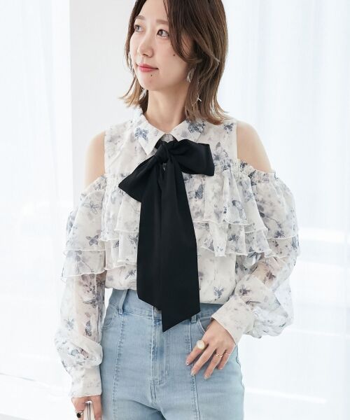 MAJESTIC LEGON / マジェスティックレゴン シャツ・ブラウス | バイカラーボウタイフリルブラウス | 詳細12