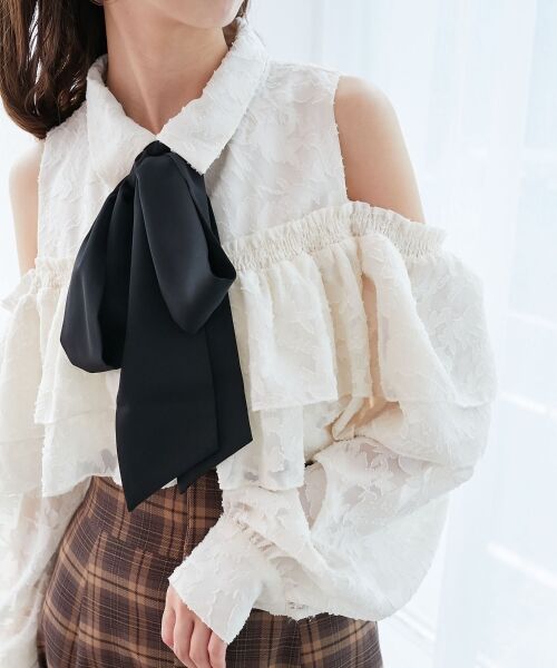 MAJESTIC LEGON / マジェスティックレゴン シャツ・ブラウス | バイカラーボウタイフリルブラウス | 詳細23