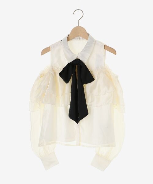 MAJESTIC LEGON / マジェスティックレゴン シャツ・ブラウス | バイカラーボウタイフリルブラウス | 詳細24