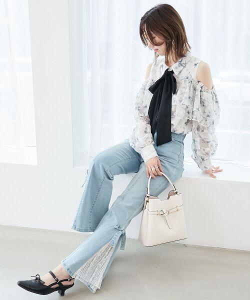 MAJESTIC LEGON / マジェスティックレゴン シャツ・ブラウス | バイカラーボウタイフリルブラウス | 詳細8