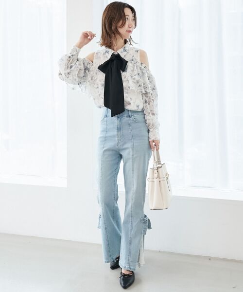 MAJESTIC LEGON / マジェスティックレゴン シャツ・ブラウス | バイカラーボウタイフリルブラウス | 詳細9