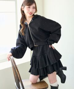 MAJESTIC LEGON / マジェスティックレゴン ミニ・ひざ丈スカート | ∞キラキララインストーンスカパン