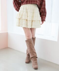 MAJESTIC LEGON / マジェスティックレゴン ミニ・ひざ丈スカート | カットレースフリルミニスカパン