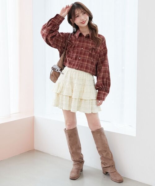 MAJESTIC LEGON / マジェスティックレゴン ミニ・ひざ丈スカート | カットレースフリルミニスカパン | 詳細8