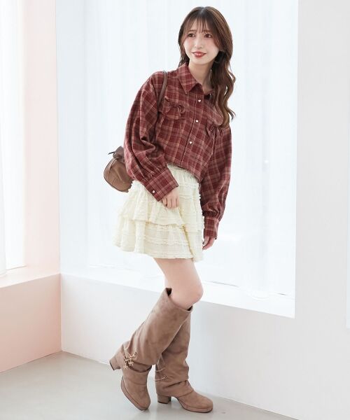 MAJESTIC LEGON / マジェスティックレゴン ミニ・ひざ丈スカート | カットレースフリルミニスカパン | 詳細9